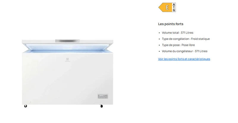 Congélateur Coffre Reconditionné ELECTROLUX Lcb3le38w0