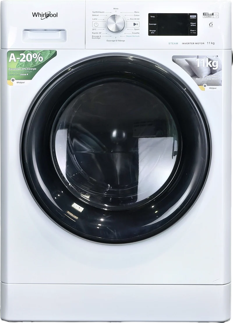 Lave-linge Hublot 11 kg Reconditionné WHIRLPOOL FFBB11489BVFR