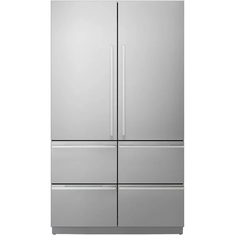 Signature Kitchen Suite Réfrigérateur intégré six portes avec porte à deux battants pré-assemblé de 48 pouces, 26 pi cu SKSFD4826MT
