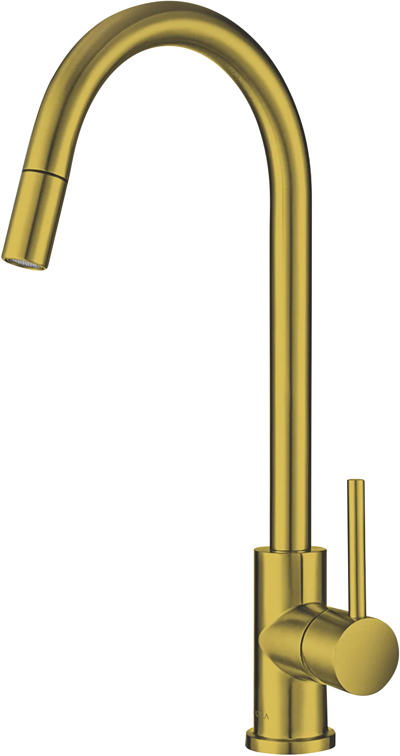 Hafele Mixer Tap Gold Brushed Stainless Steel Pullout Sprayer