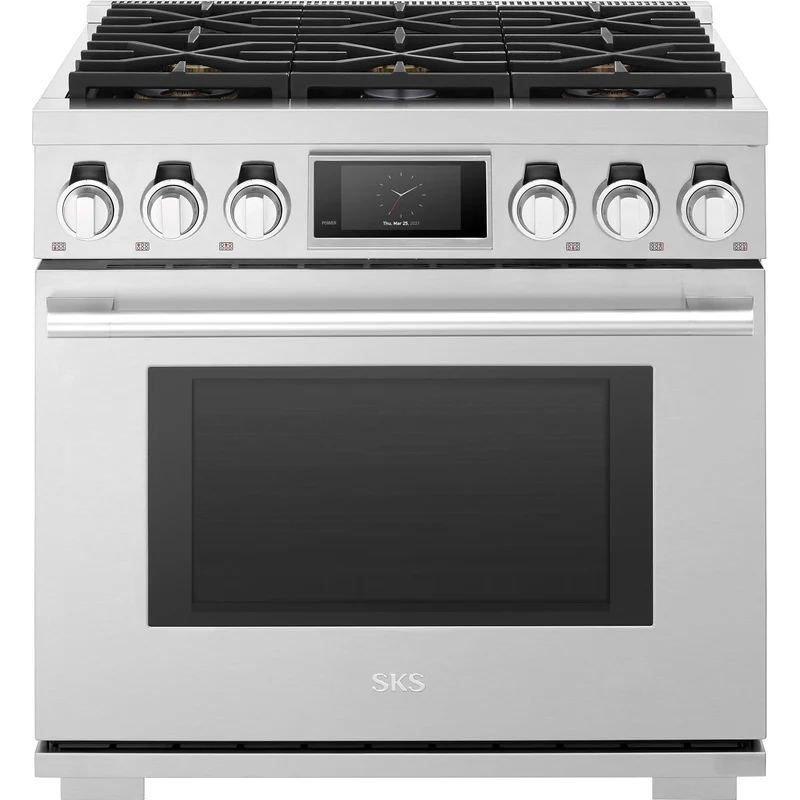 Signature Kitchen Suite Cuisinière biénergie de 36po SKSDR360S
