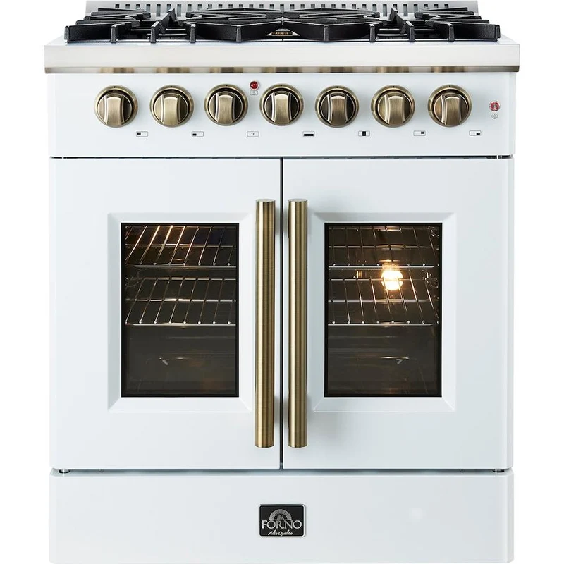 Forno Cuisinière à biénergie autoportante de 30 pouces avec porte française
