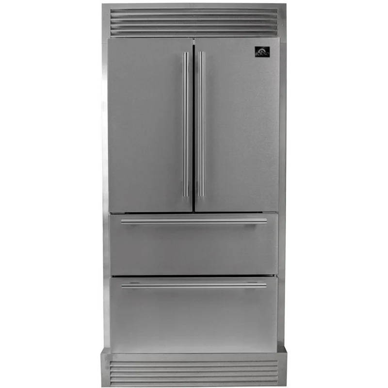 Forno Réfrigérateur amovible quatre portes avec porte à deux battants de 36 po., 19.2 pi.cu. avec machine à glaçons interne FFRBI1820-40SG