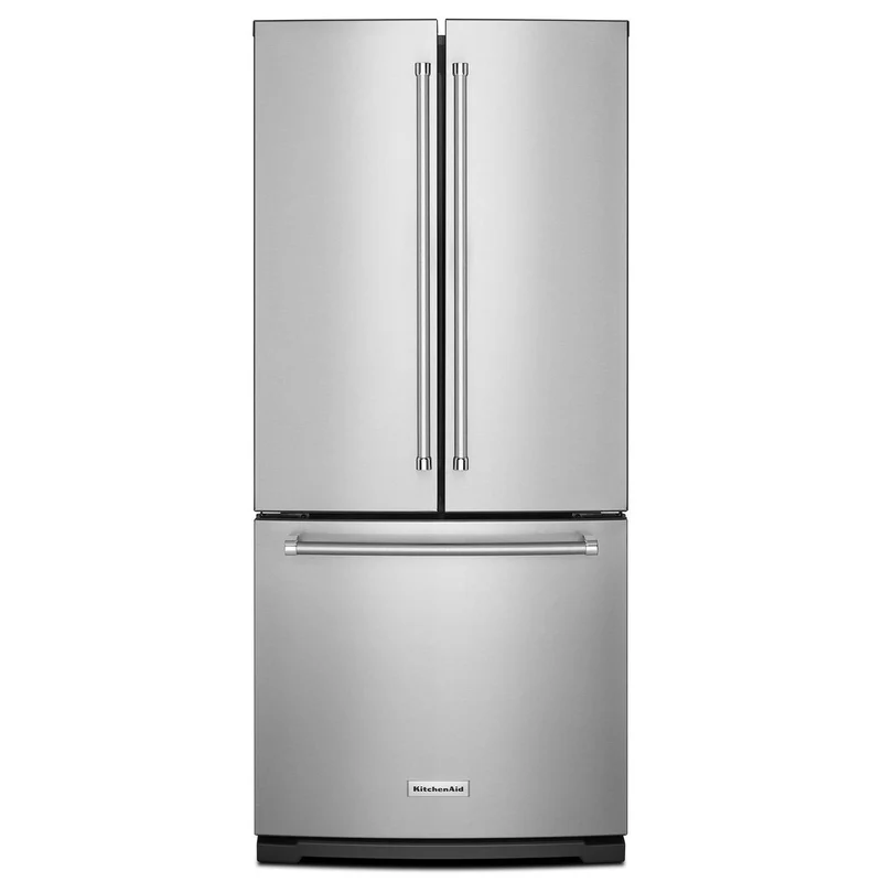 Germain Larivière Réfrigérateur trois portes avec porte à deux battants de 30 po, 19.7 pi cu avec distributeur d'eau et de glaçons KitchenAid KRFF300ESS- Vente finale - Modèle de plancher - Vendu tel quel
