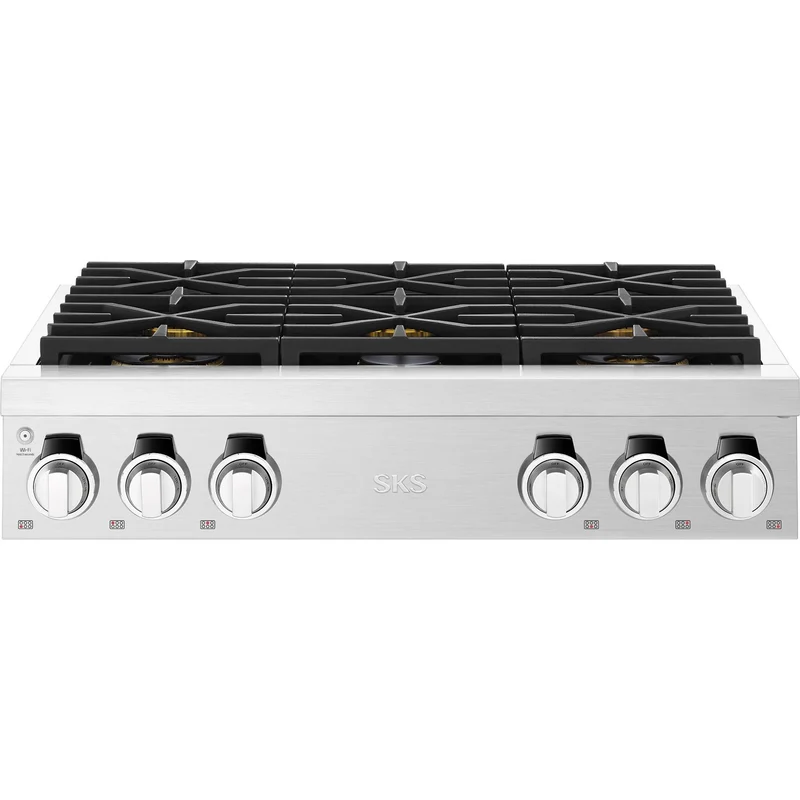 Signature Kitchen Suite Dessus de cuisinière encastré à gaz de 36 po. SKSRT360S