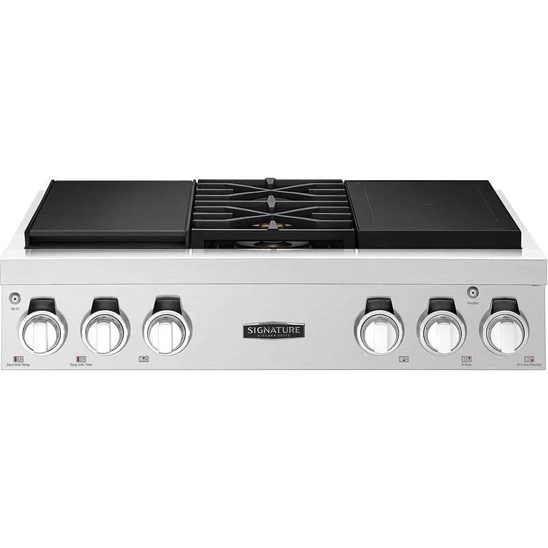 Signature Kitchen Suite Dessus de cuisinière encastré à biénergie de 36 po. avec technologie induction SKSRT360SIS