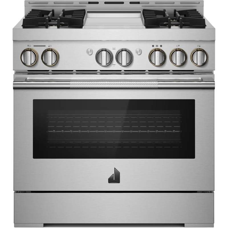 JennAir Cuisinière professionnelle à gaz Rise de 36 po avec plaque chauffante infusée de chrome JGRP536HL