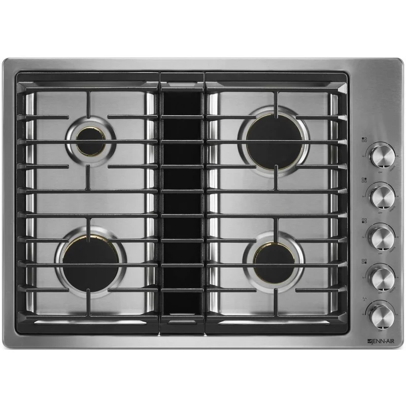 JennAir Table de cuisson encastrée à gaz 30 po avec système de ventilation à évacuation descendante JGD3430GS