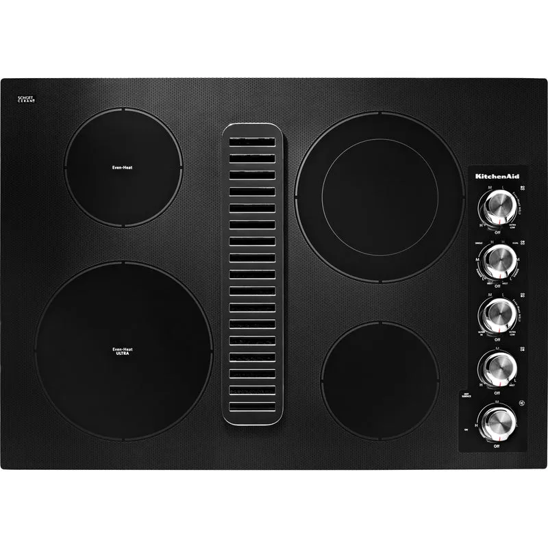 KitchenAid Table de cuisson encastrée électrique de 30 po. avec élément Even-Heat™ KCED600GBL