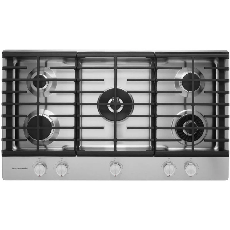 KitchenAid Table de cuisson encastrée à gaz de 36 po. avec plaque chauffante KCGS956ESS