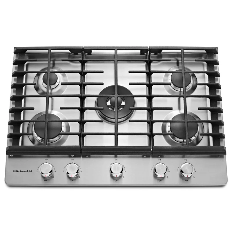 KitchenAid Table de cuisson encastrée à gaz de 30 po. avec brûleur Even-Heat™ KCGS550ESS