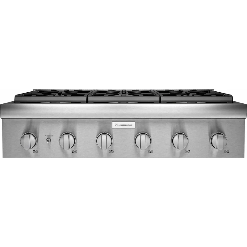 Thermador Dessus de cuisinière encastré à gaz de 36 po avec brûleurs Patented Pedestal Star® PCG366W