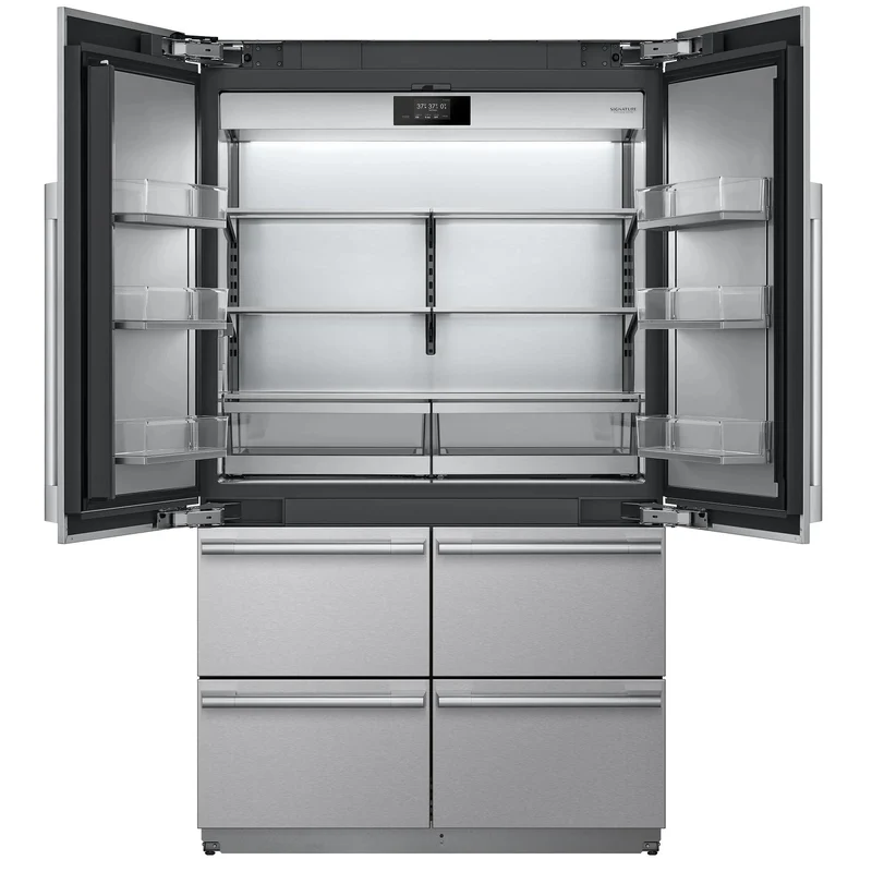 Signature Kitchen Suite Réfrigérateur intégré à six portes avec porte à deux battants de 48 pouces, 26 pi. cu. avec Wi-Fi SKSFD4826P