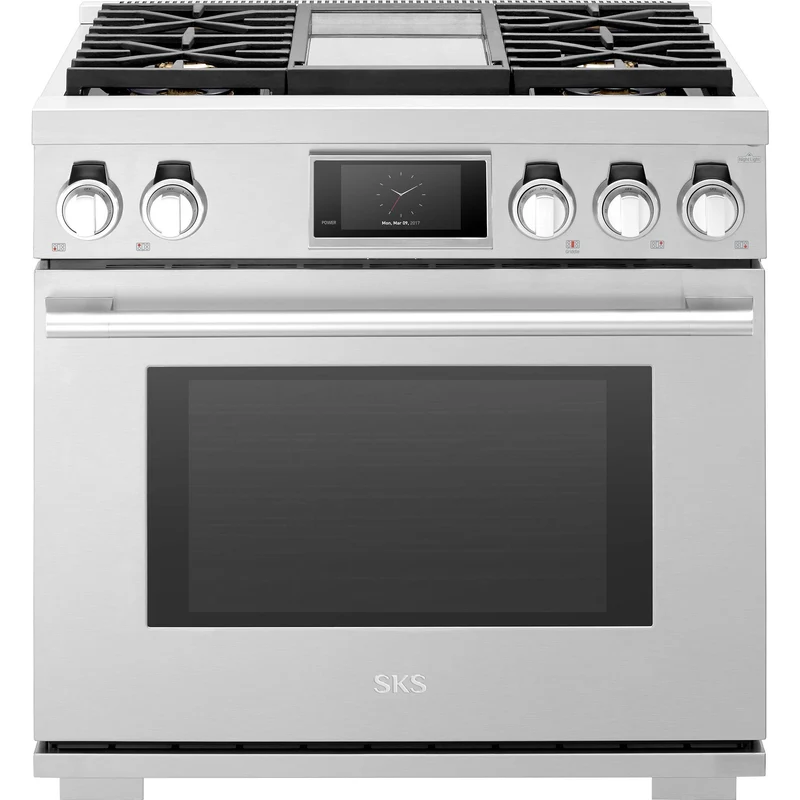 Signature Kitchen Suite Cuisinière amovible à biénergie de 36 po avec four Steam-Assist SKSDR360GS