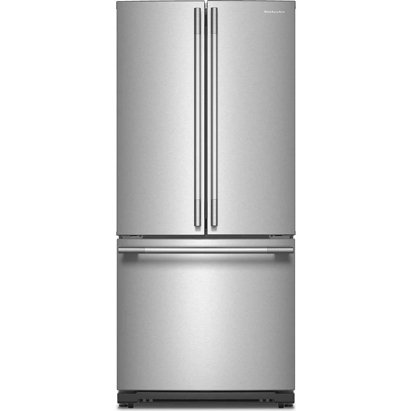KitchenAid Réfrigérateur trois portes avec porte à deux battants autoportant de 30 pouces, 20 pi. cu. avec machine à glaçons KRFF330SPS