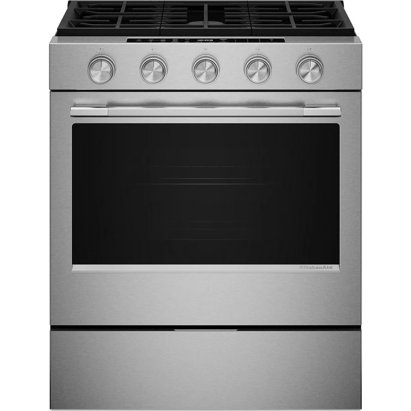 KitchenAid Cuisinière intelligente au gaz encastrable de 30 pouces avec modes de cuisson à convection et brûleur 2 en 1 KSGS530SPS