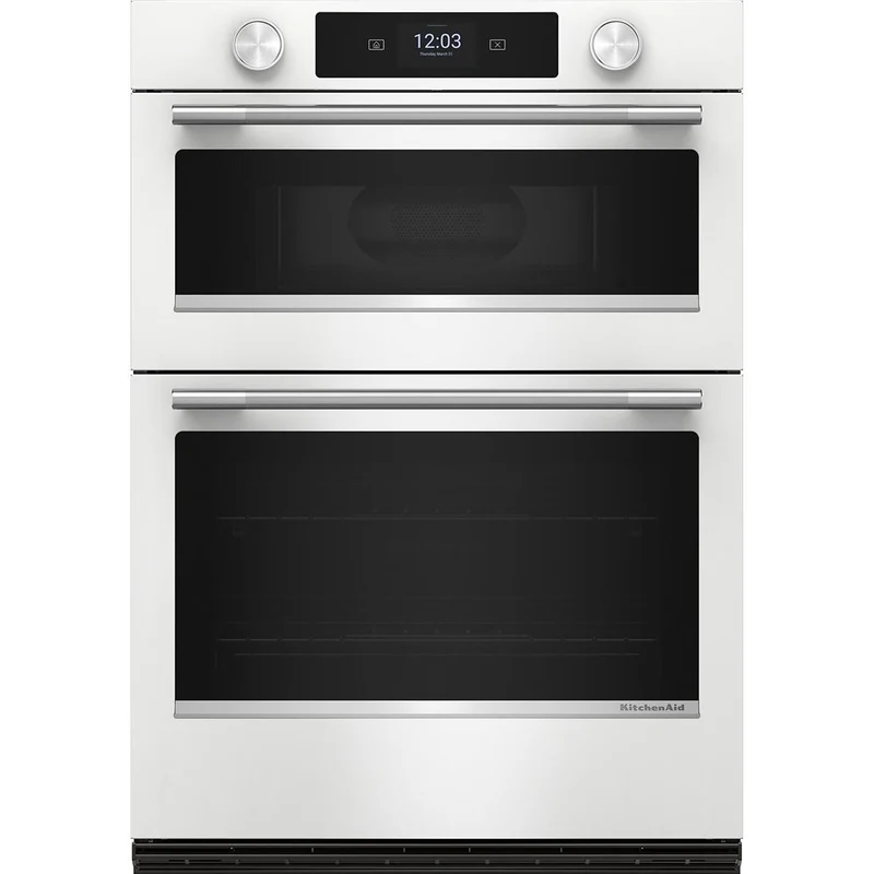 KitchenAid Four mural combiné encastré de 30 pouces, 6,4 pi. cu. avec four à micro-ondes avec technologie convection KOEC730SWH