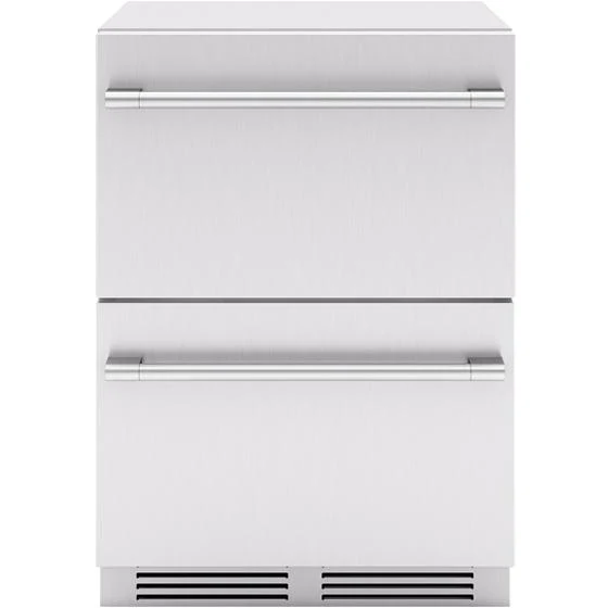 Zephyr Tiroirs de réfrigérateur d'extérieur à double zone de 24 pouces PRRD24C2AS-OD