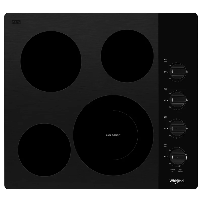 Whirlpool Table de cuisson encastrée électrique de 24 po avec élément FlexHeat™ WCE55US4HB