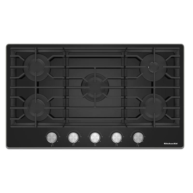 KitchenAid Table de cuisson encastrée à gaz de 36 pouces avec 5 brûleurs KCGG536PBL