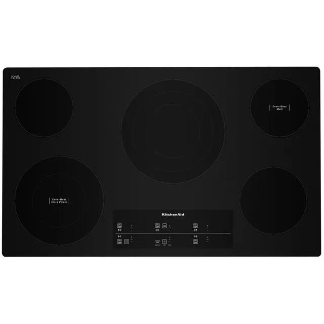 KitchenAid Table de cuisson encastrée électrique de 36 po avec technologie Even-Heat™ KCES956KBL
