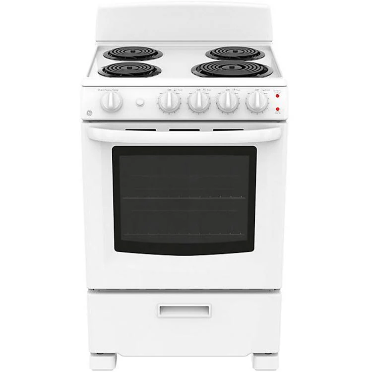 GE Cuisinière amovible électrique de 24 po. avec technologie Sensi-Temp JCAS300DMWW