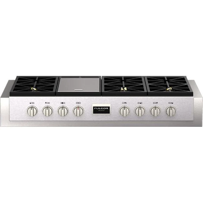 Fulgor Milano Dessus de cuisinière encastré à gaz de 48 po. avec plaque chauffante F6GRT486GS1