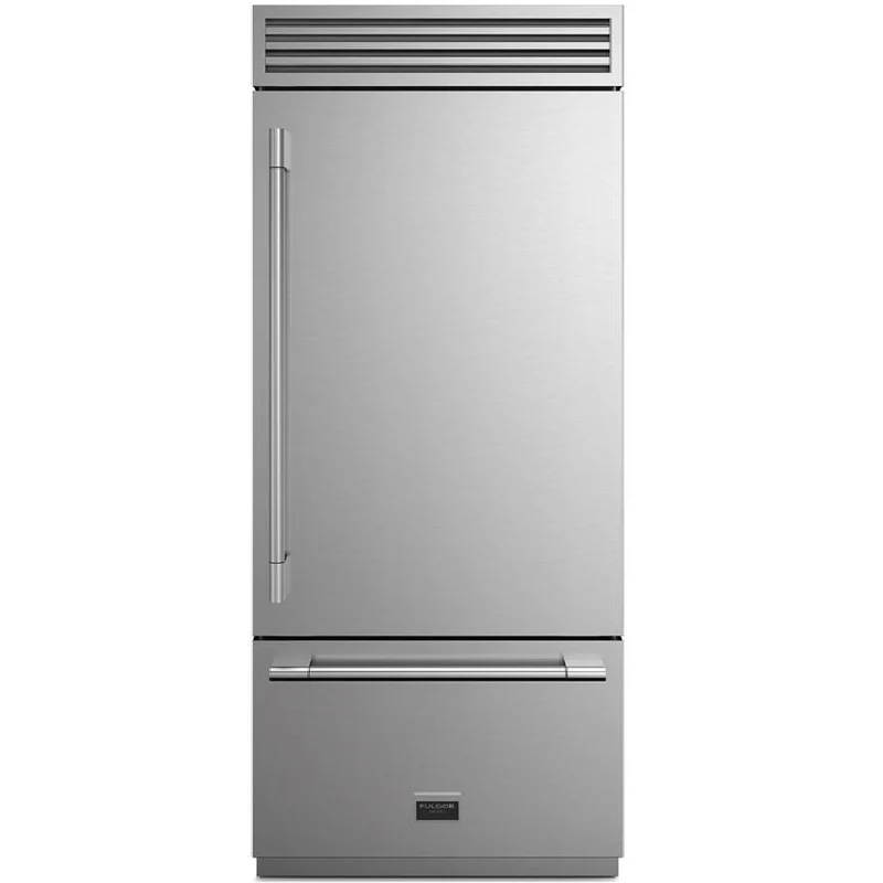 Fulgor Milano Réfrigérateur à congélateur inférieur de 36 po, 18,5 pi cu F7PBM36S1-R