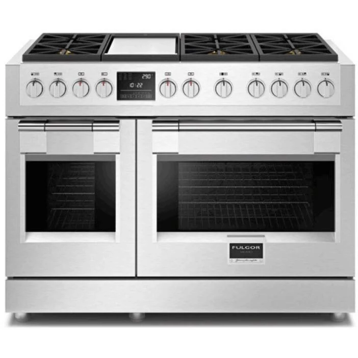 Fulgor Milano Cuisinière à biénergie amovible de 48 po avec plaque chauffante F6PDF486GS1
