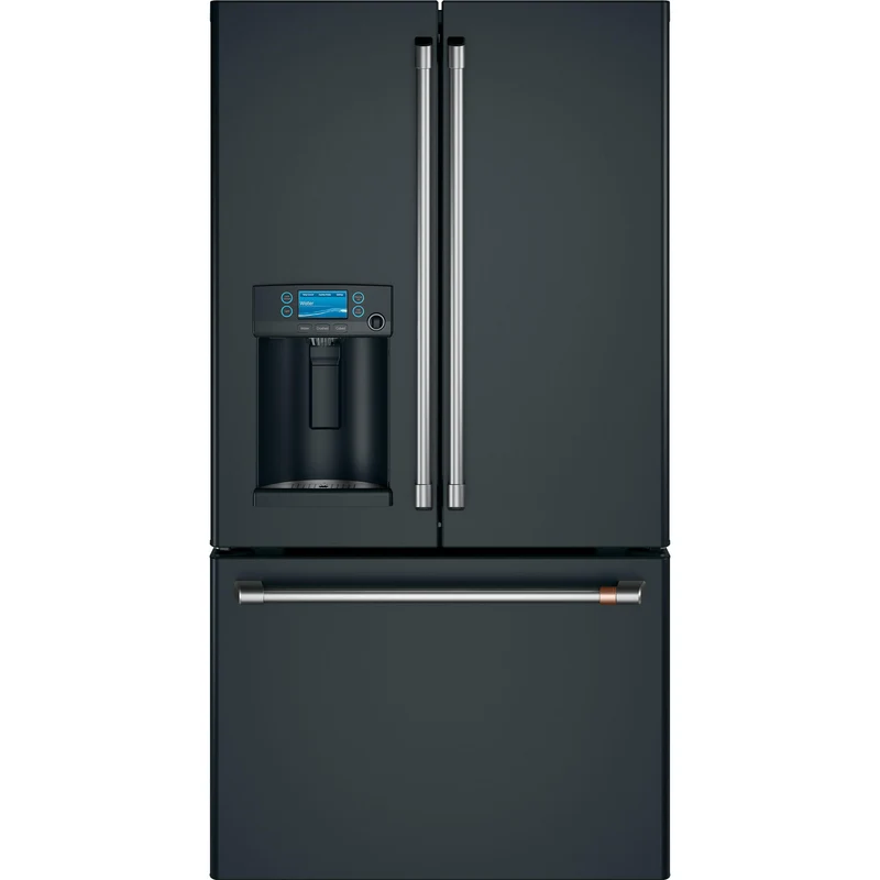 Café Réfrigérateur trois portes avec porte à deux battants à profondeur de comptoir de 36 po, 22,2 pi cu avec distributeur d'eau chaude