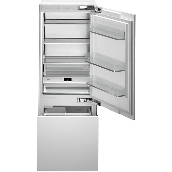 Bertazzoni Réfrigérateur à congélateur inférieur intégré de 30 pouces, 16 pi.cu. avec machine à glaçons REF30BMBZPNV
