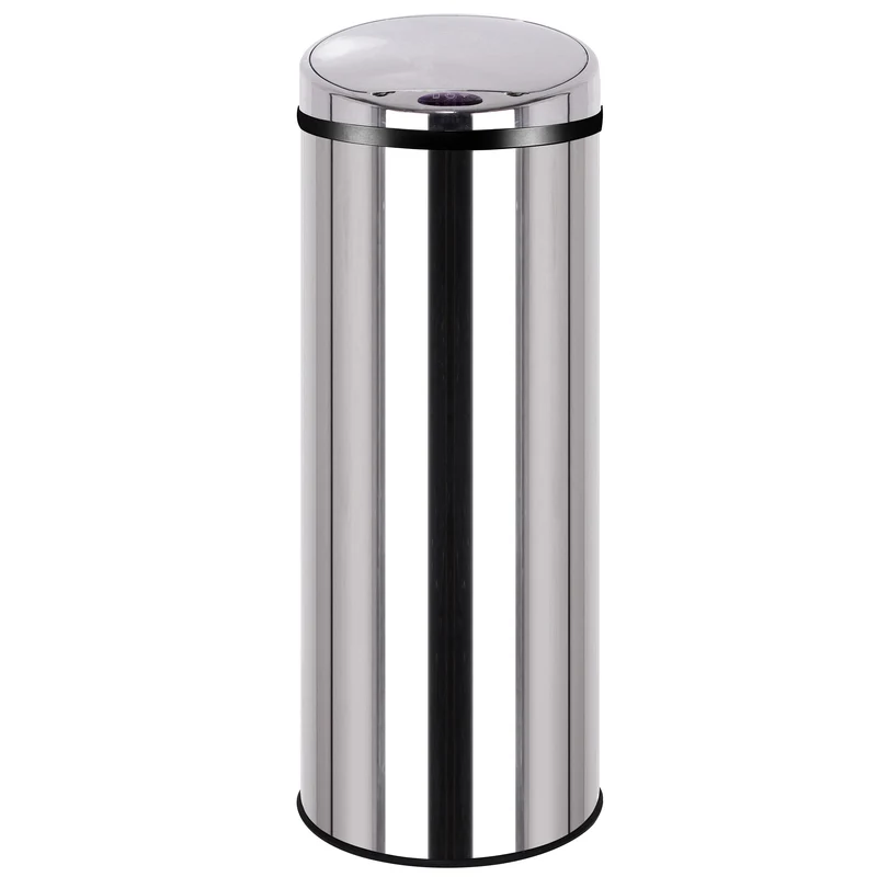 Poubelle de cuisine automatique 50L ARTIC en acier Inox H85cm avec cerclage