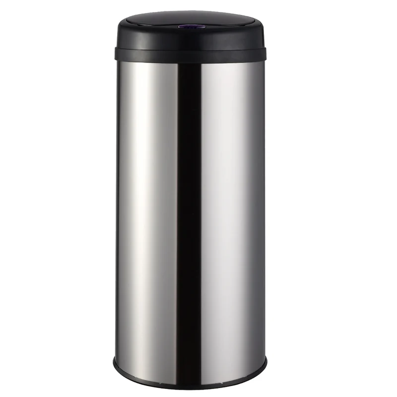 Poubelle de cuisine automatique 50L ARTIC SILVER grande capacité en INOX brillant avec cerclage