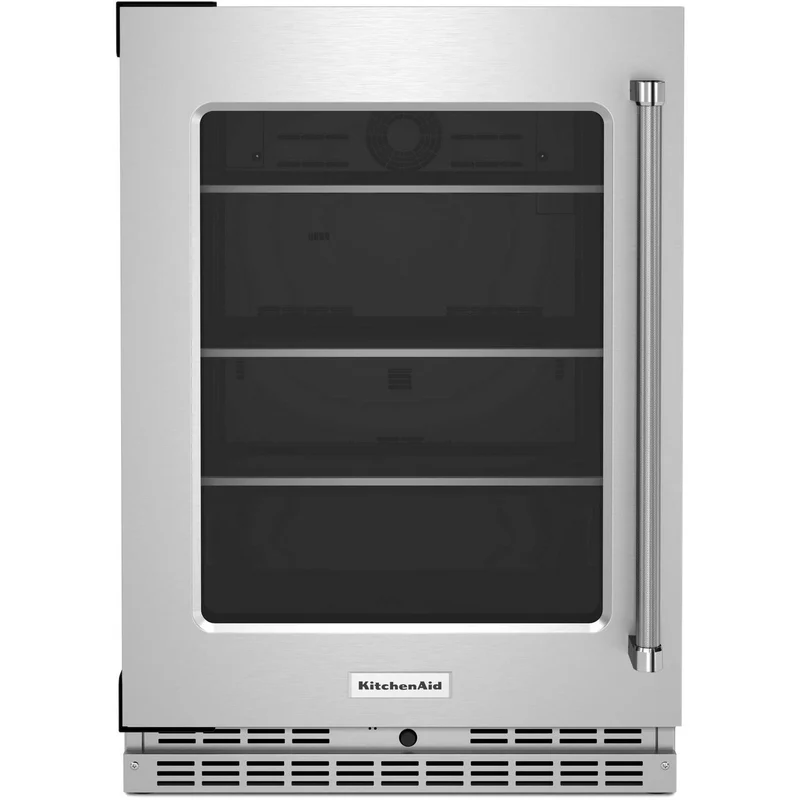 KitchenAid Réfrigérateur compact de 24 po, 5,20 pi cu avec porte vitrée KURL314KSS