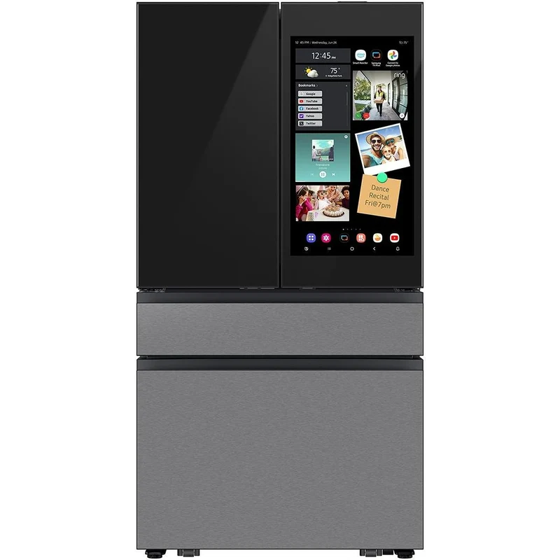 Samsung Réfrigérateur quatre portes avec porte à deux battants de 36 pouces, 29 pi. cu. avec AI Family Hub™ RF90F29AECR/AC