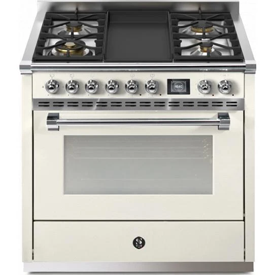 Steel Ascot cuisinière à biénergie de 36 pouces avec 4 brûleurs et plaque chauffante AQY9S-4T-NA-C