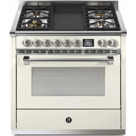 Steel Ascot cuisinière à biénergie de 36 pouces avec 4 brûleurs et plaque chauffante AQY9S-4T-NA-N