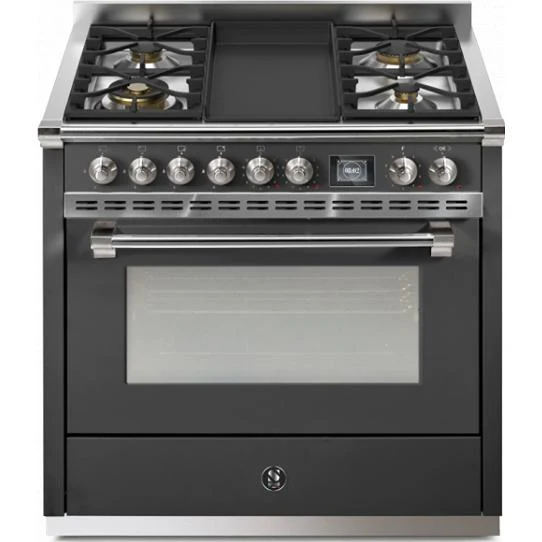 Steel Ascot cuisinière à biénergie de 36 pouces avec 4 brûleurs et plaque chauffante AQY9S-4T-AN-N