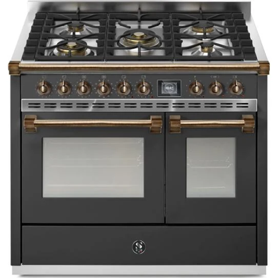 Steel Ascot cuisinière à biénergie de 40 pouces avec 5 brûleurs AQY10SF-4M-AN-B