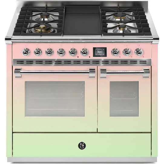 Steel Ascot cuisinière à biénergie de 40 pouces avec 4 brûleurs et plaque chauffante AQY10SF-4T-RAL