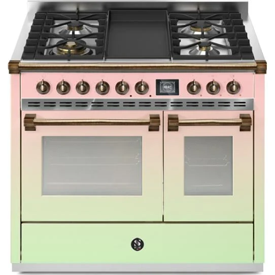 Steel Ascot cuisinière à biénergie de 40 pouces avec 4 brûleurs et plaque chauffante AQY10SF-4T-XXX