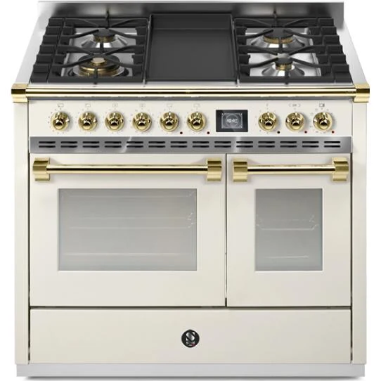 Steel Ascot cuisinière à biénergie de 40 pouces avec 4 brûleurs et plaque chauffante AQY10SF-4T-NA-O