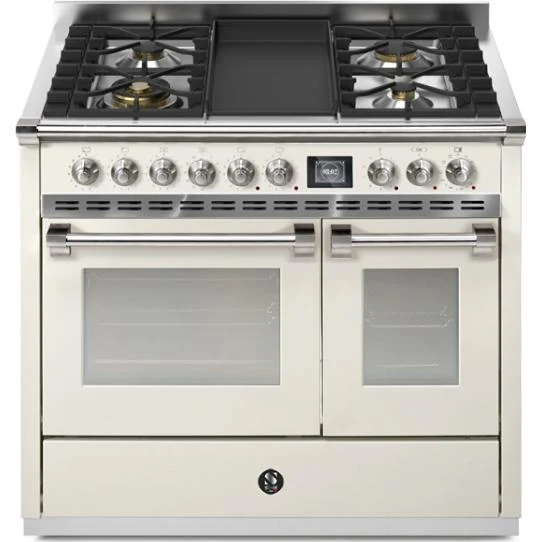 Steel Ascot cuisinière à biénergie de 40 pouces avec 4 brûleurs et plaque chauffante AQY10SF-4T-NA-C