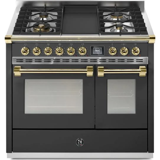 Steel Ascot cuisinière à biénergie de 40 pouces avec 4 brûleurs et plaque chauffante AQY10SF-4T-AN-O