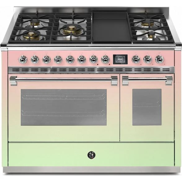 Steel Ascot 120 cuisinière biénergie de 48 pouces avec 5 brûleurs et plaque chauffante AQY12SF-4TM-XXX
