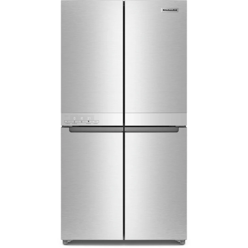 Germain Larivière Réfrigérateur quatre portes avec porte à deux battants de 36 pouces, 19,4 pi. cu. avec finition PrintShield™ KitchenAid KRQC506MPS- Vente finale- Modèle de plancher - Vendu tel quel