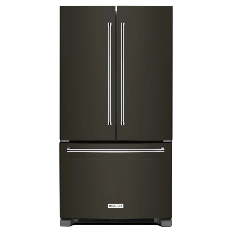 Germain Larivière Réfrigérateur trois portes avec porte à deux battants de 36 po, 20 pi cu avec distributeur d'eau interne KitchenAid KRFC300EBS- Vente finale - Boite ouverte- Vendu tel quel