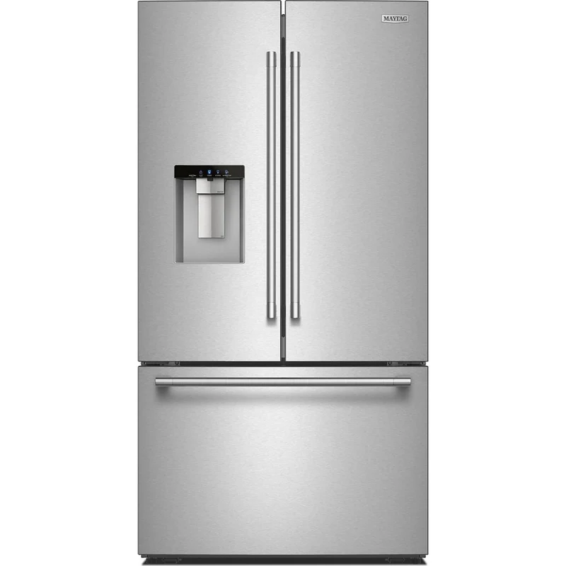Maytag Réfrigérateur trois portes avec porte à deux battants de 30 pi. cu. avec distributeur d'eau et de glaçons externe MRFF5336TZ