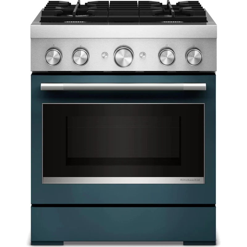 KitchenAid Cuisinière autoportante bi-énergie de style commercial de 30 pouces, 4,1 pi. cu. KFDS930SAG