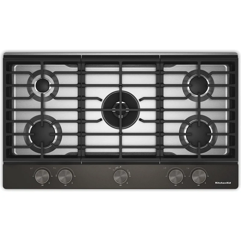 KitchenAid Table de cuisson encastrée à gaz de 36 pouces avec 5 brûleurs KCGK536SBE